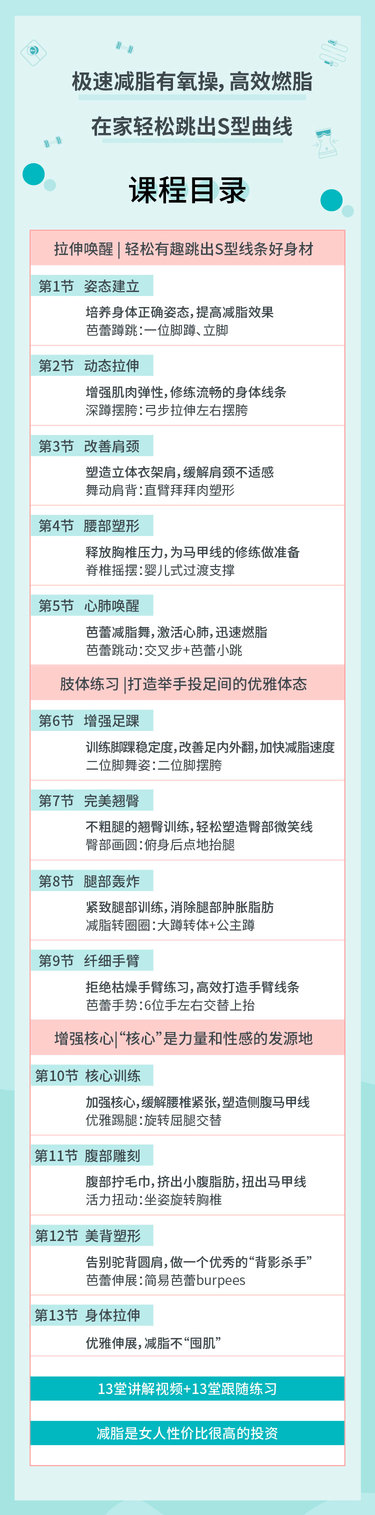  減脂健身運動十點課堂極速減脂有氧操，高效燃脂甩掉贅肉，在家輕松跳出S型曲線