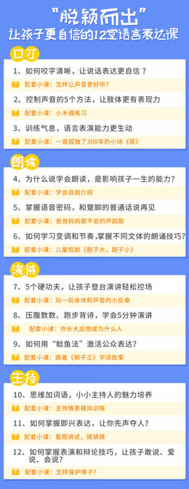  溝通表達(dá)十點(diǎn)課堂脫穎而出，12堂讓孩子更自信的語(yǔ)言表達(dá)課